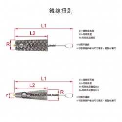 鐵線扭刷-正側面示意圖